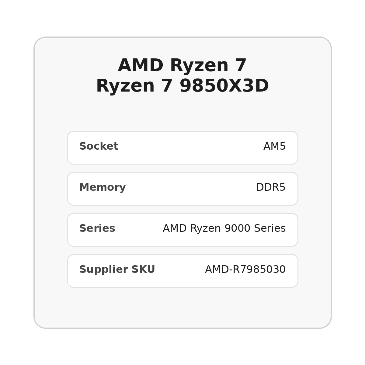 AMD Ryzen 7 Ryzen 7 9850X3D processor