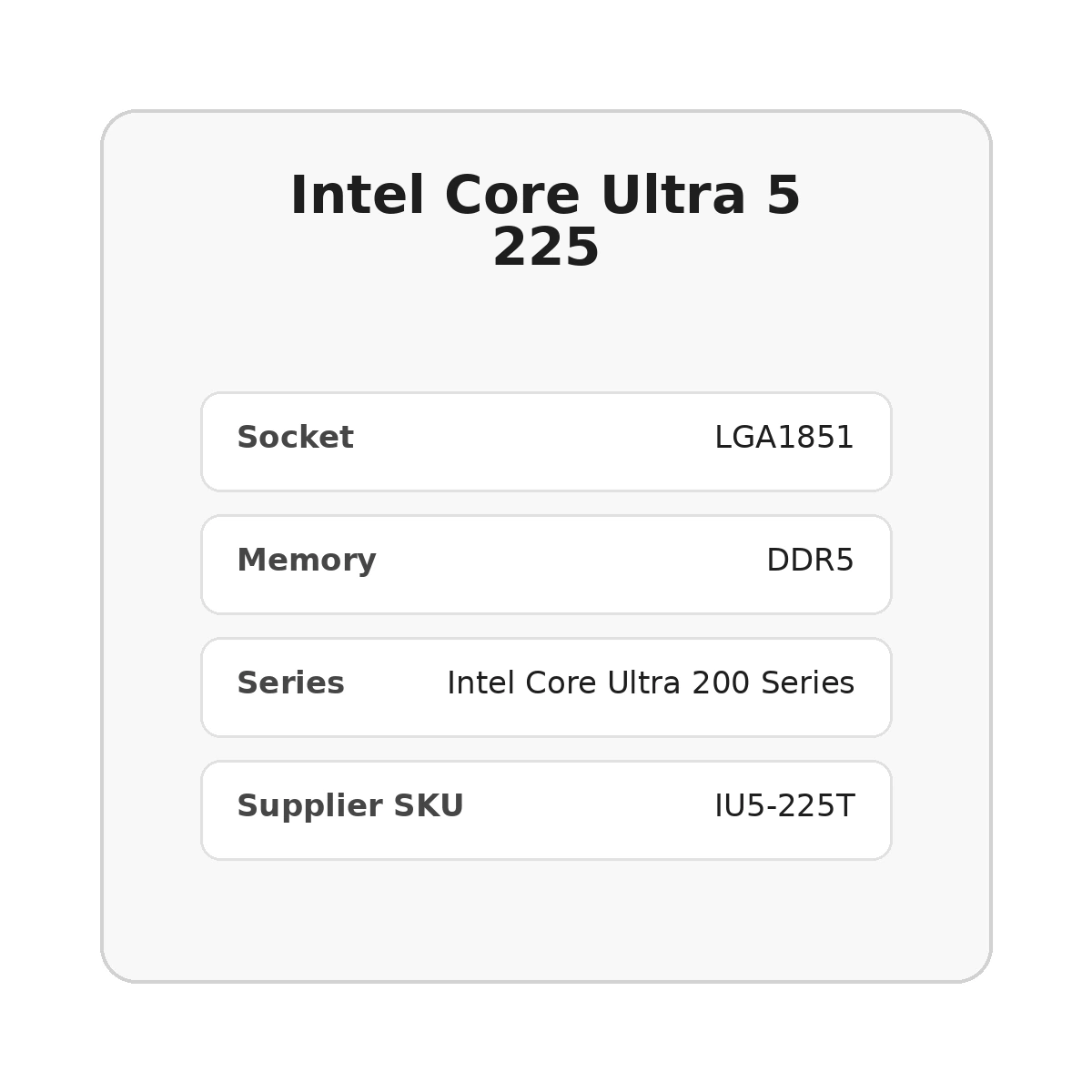 Intel Core Ultra 5 225 processor