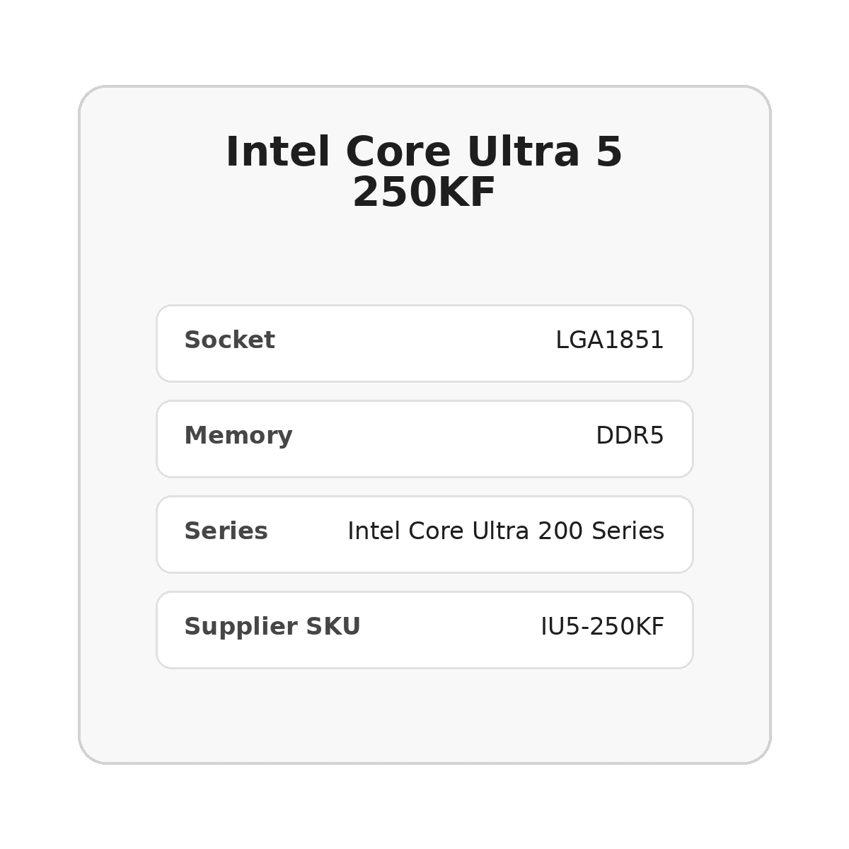 Intel Core Ultra 5 250KF processor