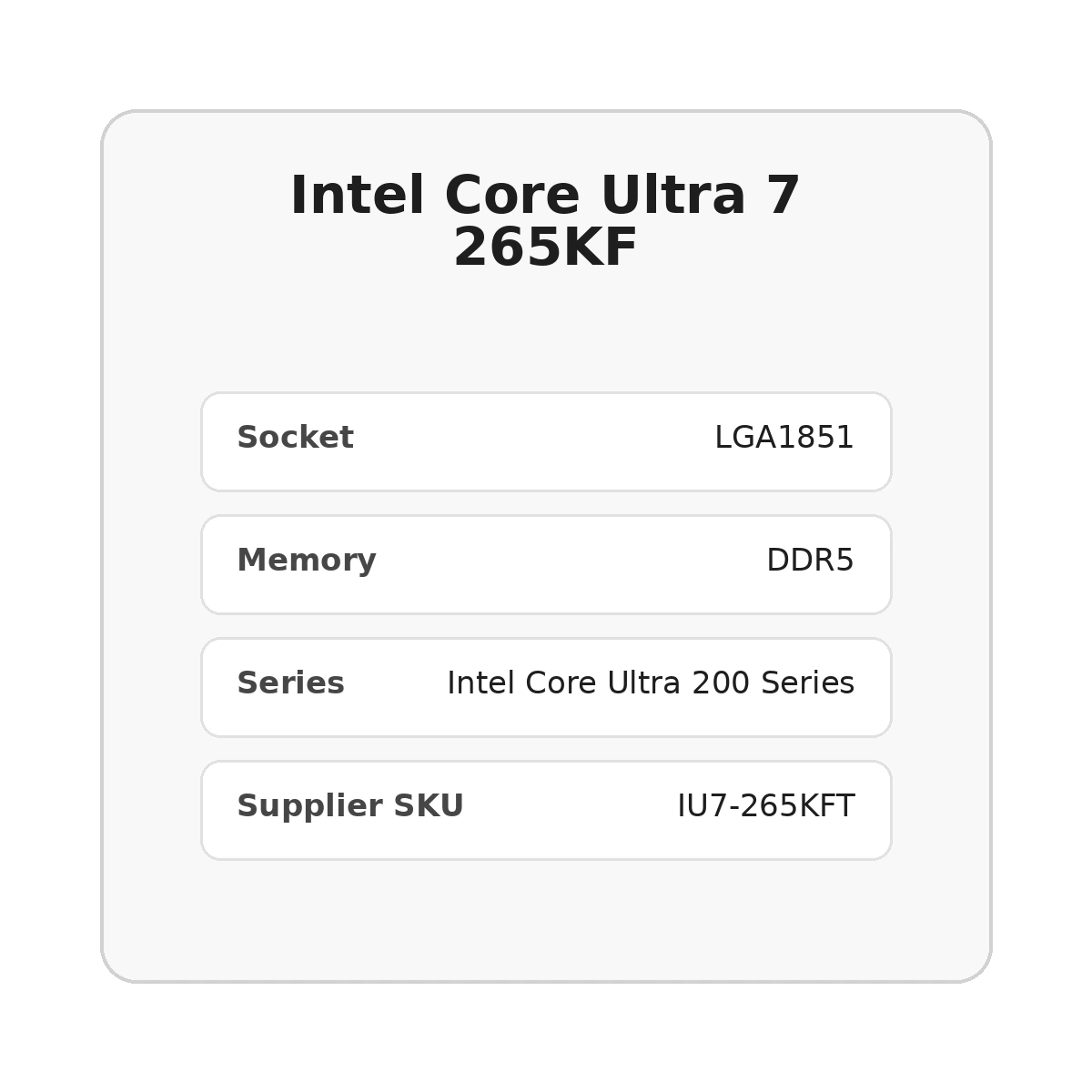 Intel Core Ultra 7 265KF processor
