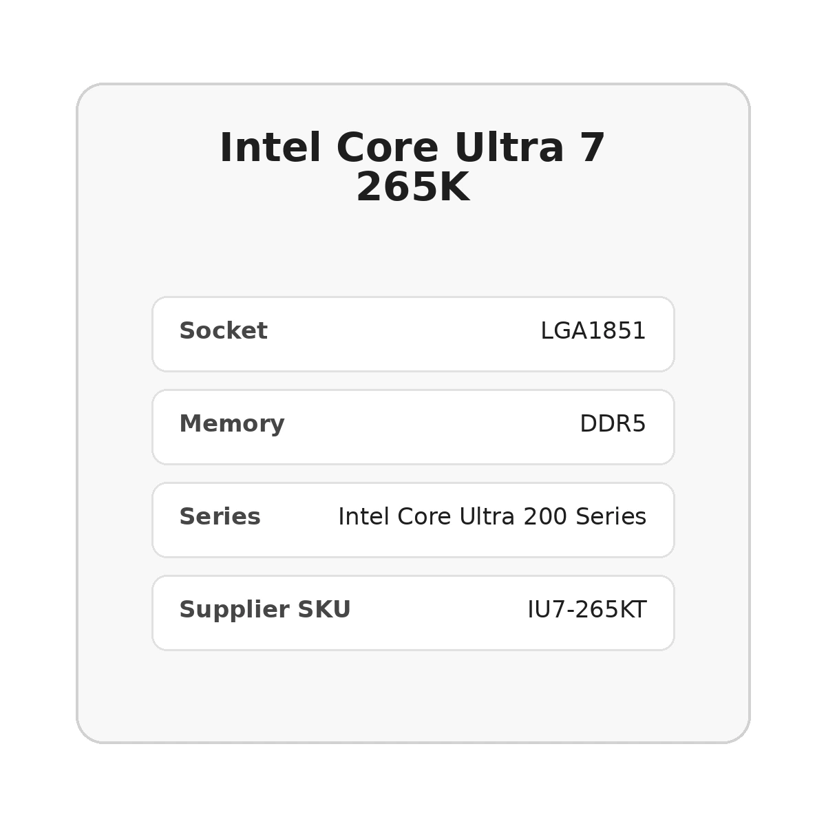 Intel Core Ultra 7 265K processor